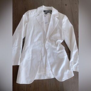 Jacquemus women le coup de soleli ivory white linen blazer jacket NWT